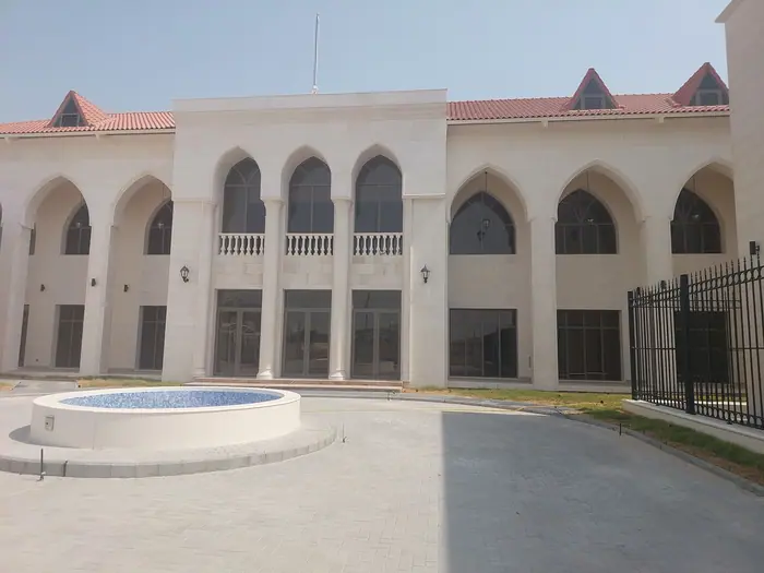Palestinian Embassy courtyard and facade
