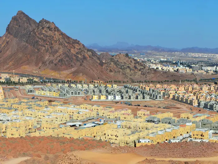 Panorama of the Saudi National Guard villas at Al Madinah