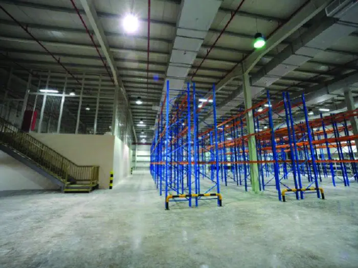 Racking inside the SBG/RPD warehouse in Jeddah